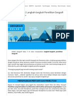 Geografi Kelas 10 - Langkah-Langkah Penelitian Geografi PDF