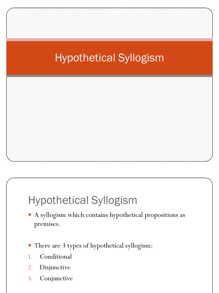 Hypothetical Syllogism (Full Version) PDF Mathematical Logic