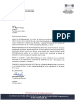 Carta de Felicitación de Luis Henry Molina Por 129 Aniversario Del Periódico Listín Diario