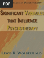 Significant Variables That Influence Psychotherapy PDF