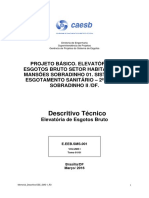 Elevatória de Esgotos Bruto: descritivo técnico