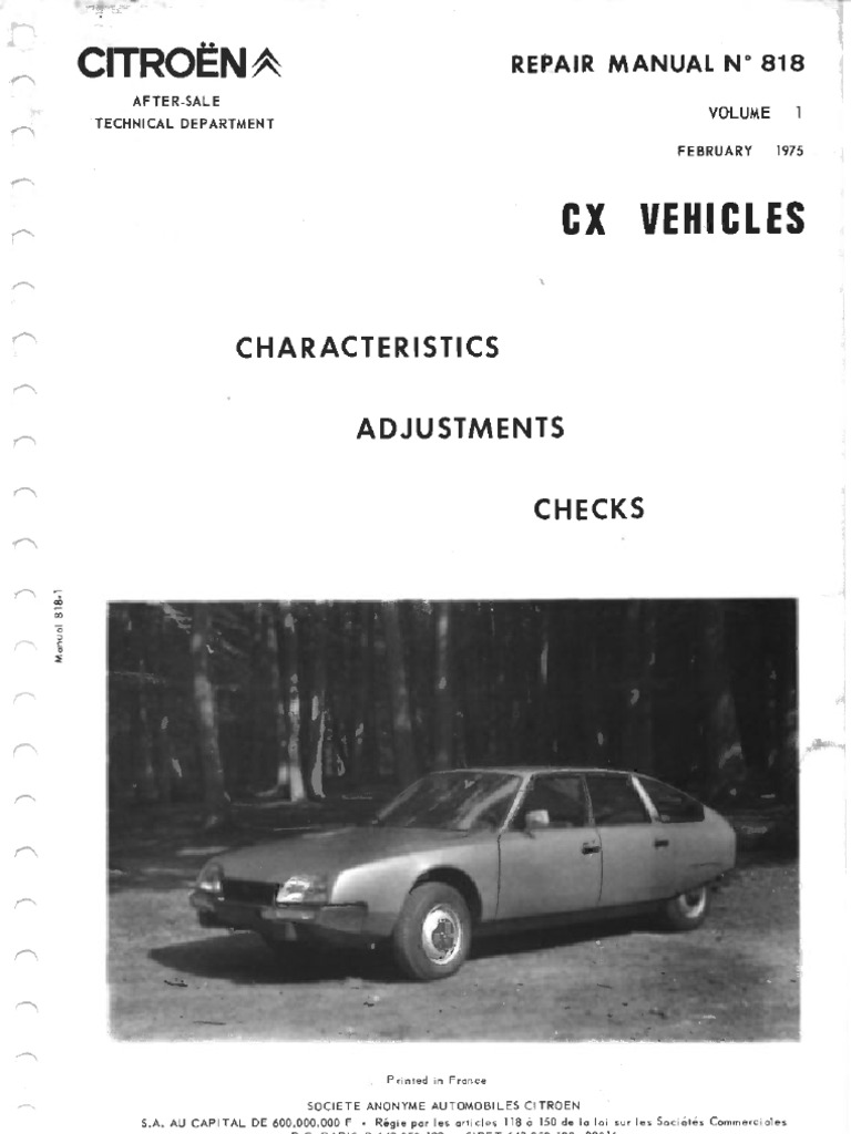 Haynes シトロエンCX　整備マニュアル Citroen CX 1975-1991 Workshop Repair Manual Download PDF