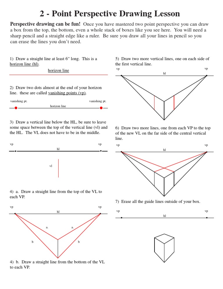 Two Point Perspective Drawing Guide | PDF | Perspective (Graphical) | Space