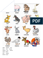 Animales de Granja en Ingles