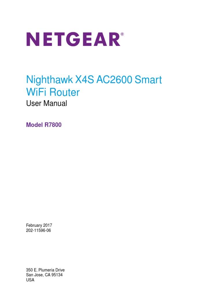 Nighthawk X4S Ac2600 Smart Wifi Router: User Manual | PDF | Wi Fi ...