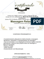 Certificado Massagem