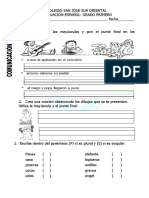 Evaluacion Español 3p Singular Plural