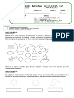 Prova de Desenho 2° Unidade. Sexto Ano