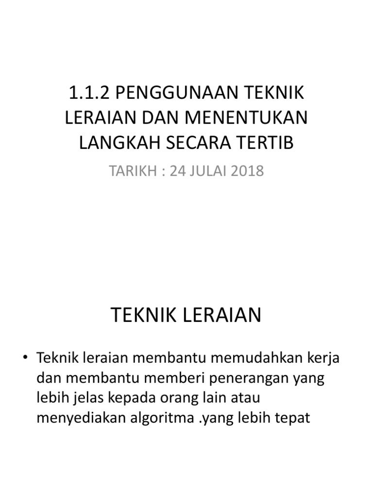 Penggunaan Teknik Leraian | PDF