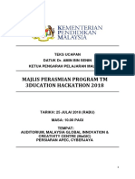 Ucapan Perasmian Program TM 3ducation Hackathon 2018 PDF