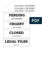 Pending Urgent: Legal Department