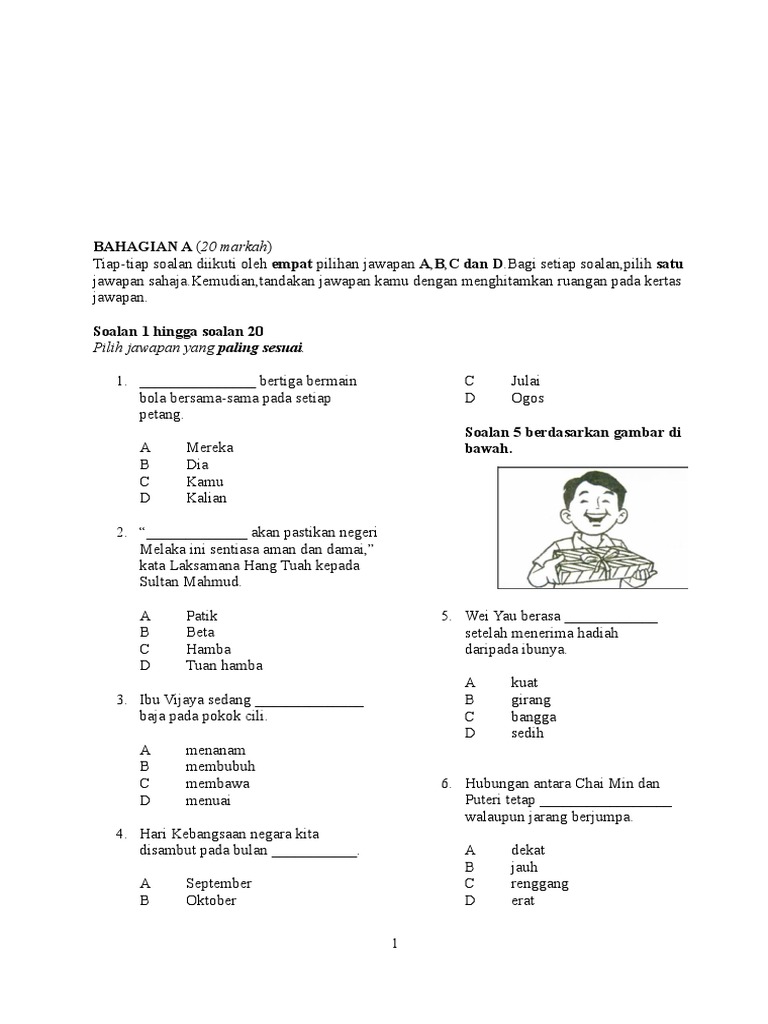Upt Bahasa Melayu Pemahaman Format Baru Tahun 5 Pdf