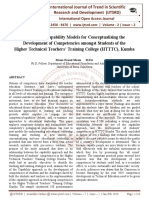 Appraising Capability Models For Conceptualising The Development of Competencies Amongst Students of The Higher Technical Teachers' Training College (HTTTC), Kumba