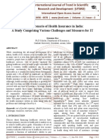 Current Scenario of Health Insurance in India: A Study Comprising Various Challenges and Measures For IT