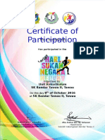 Certificate of Participation for SK Bandar Tawau II Event