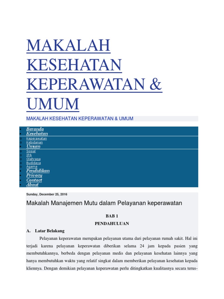 Makalah Kesehatan Keperawatan