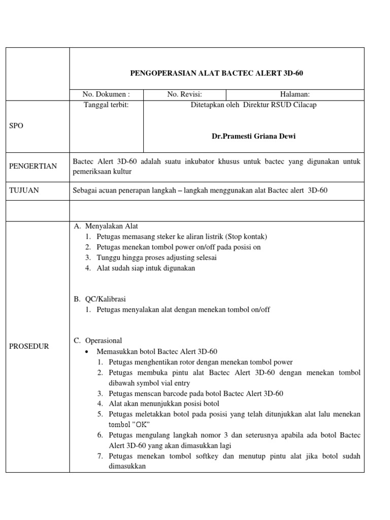 Pengoperasian Alat Bactec 9050 PDF