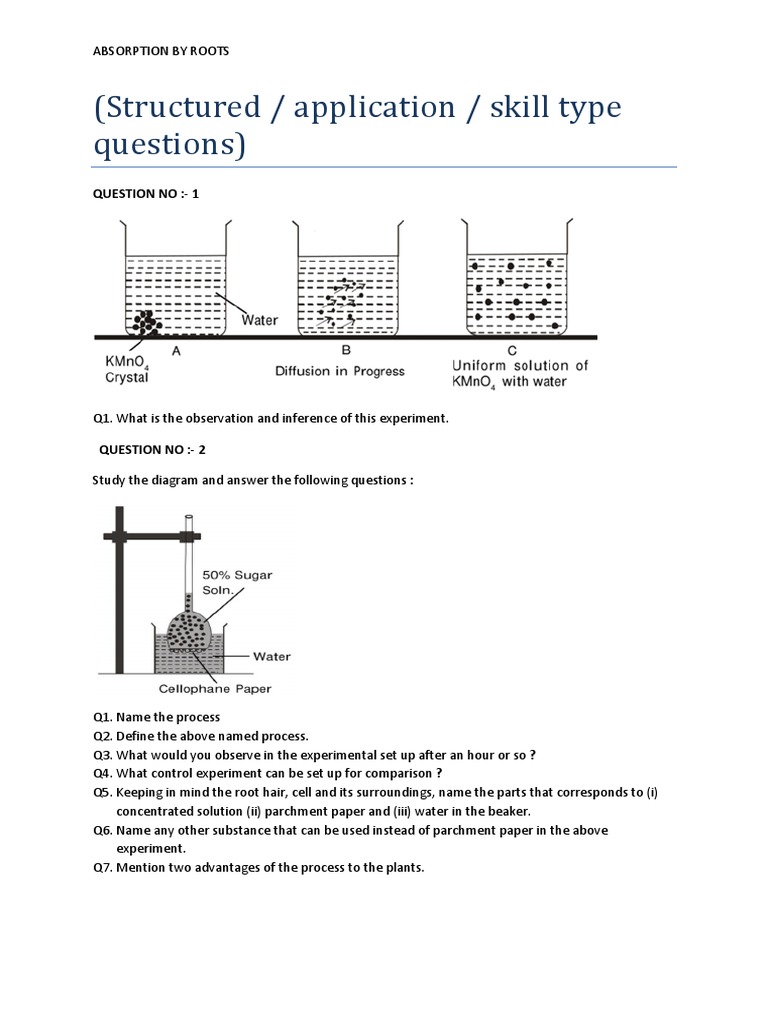 (Structured / Application / Skill Type Questions) : Question No:-1 ...