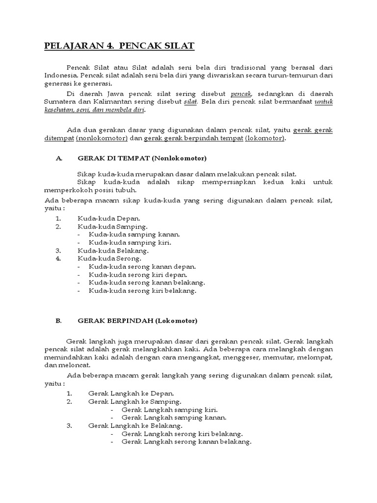 Pelajaran 4 Pencak Silat Pdf