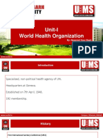 Unit-I World Health Organization: By: Navpreet Kaur Bagh E5602