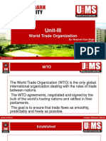 World Trade Organization: Unit-III