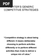 Porter'S Generic Competitive Strategies