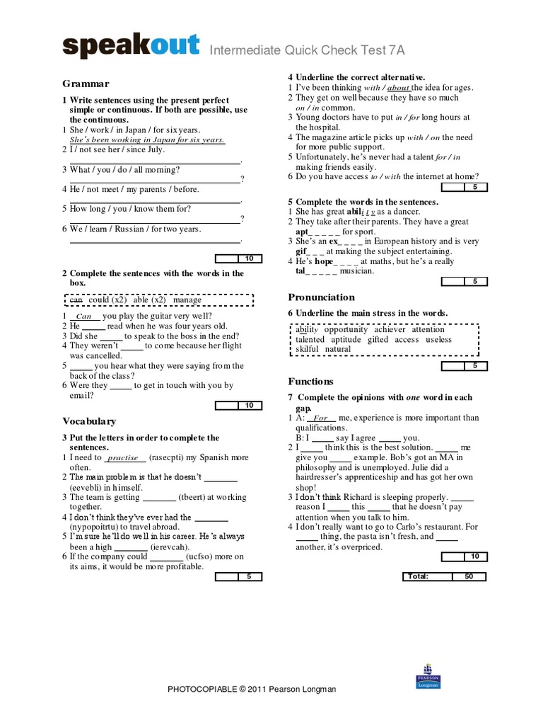 Speakout Intermediate Workbook With Key | Linguistics | Semiotics