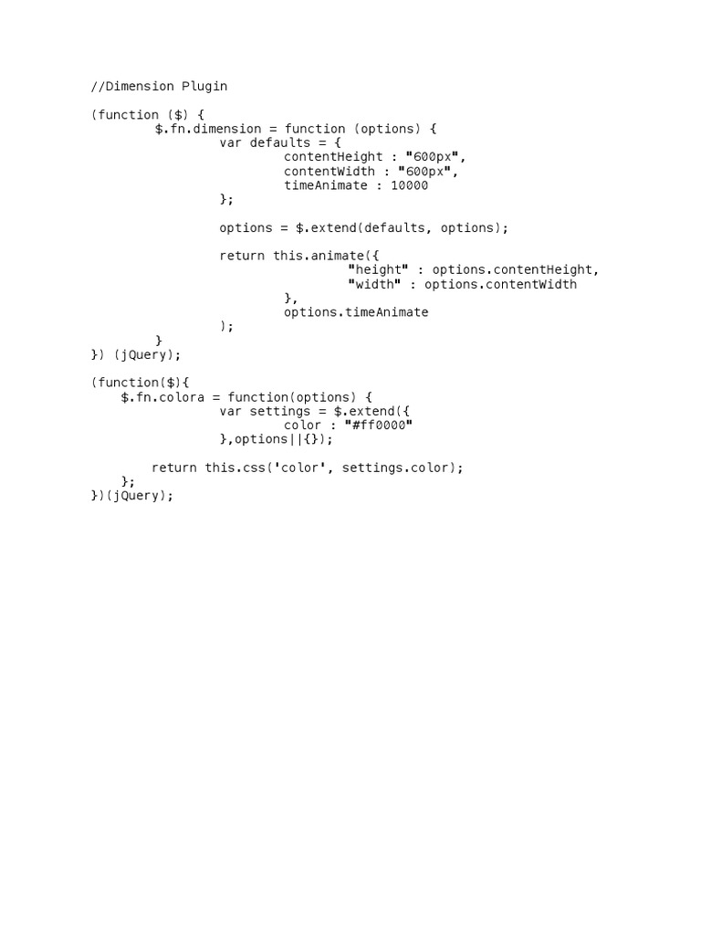 jQuery Dimension and Color Plugins | PDF