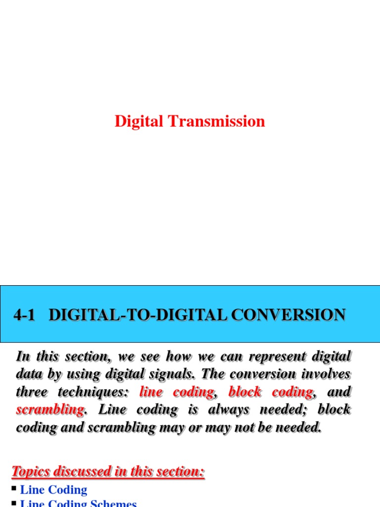 Digital Data Transmission Techniques | PDF | Bit Rate | Electronic ...
