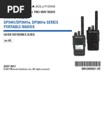 BE Enus DP3441DP3441e DP3661e Series Portable Radios Quick Reference Guide