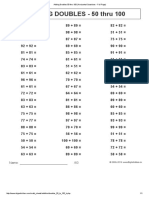 Adding Doubles 50 Thru 100 (Horizontal Questions - Full Page) PDF