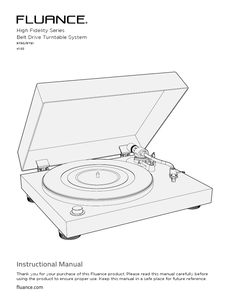 Fluance RT80/RT81 Setup Manual | PDF | Phonograph | Electromagnetic ...