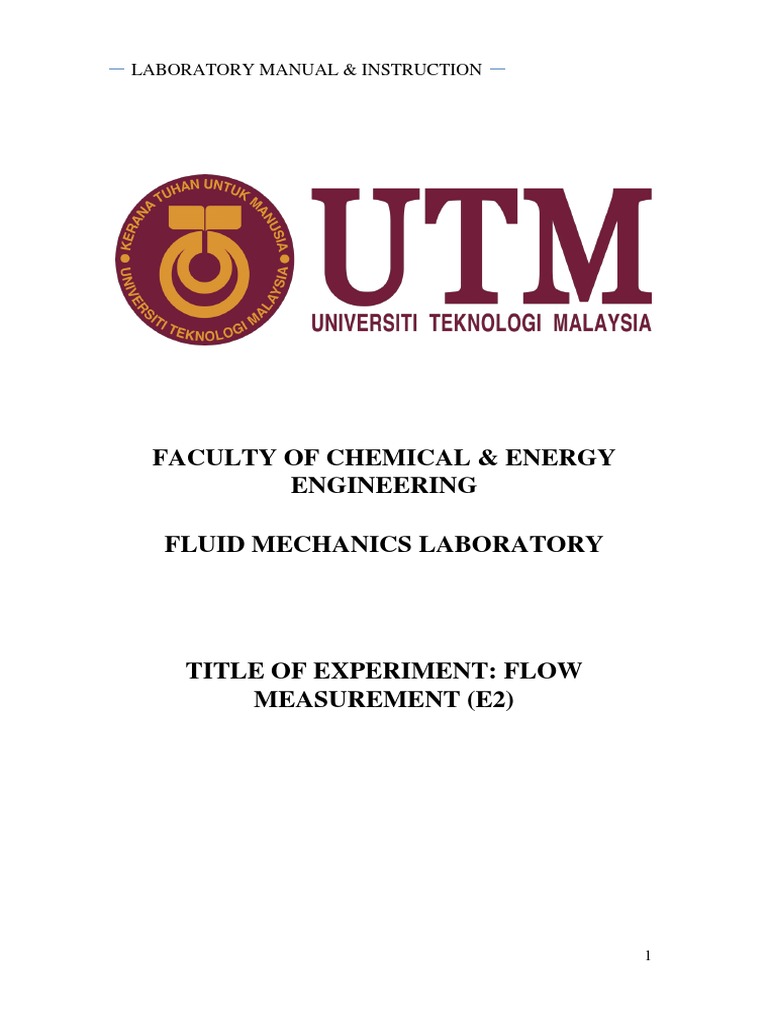 E2 Lab Sheet Flow Measurement PDF Flow Measurement Fluid Dynamics