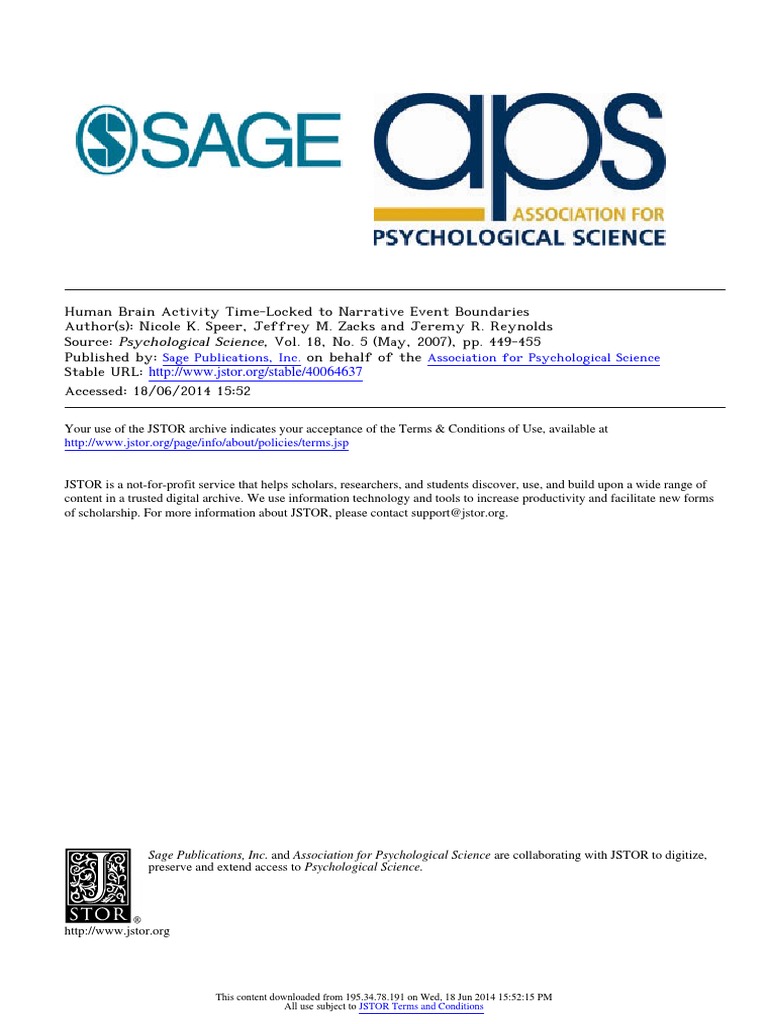 Human Brain Activity TimeLocked | PDF | Image Segmentation | Psychology