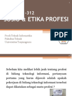 Sosio & Etika Profesi: Prodi Teknik Informatika Fakultas Teknik Universitas Tanjungpura