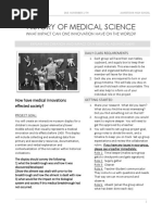 history of medical science project sheet edited