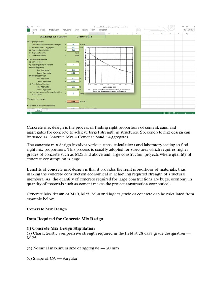 Concrete Mix Design IS | PDF | Concrete | Cement
