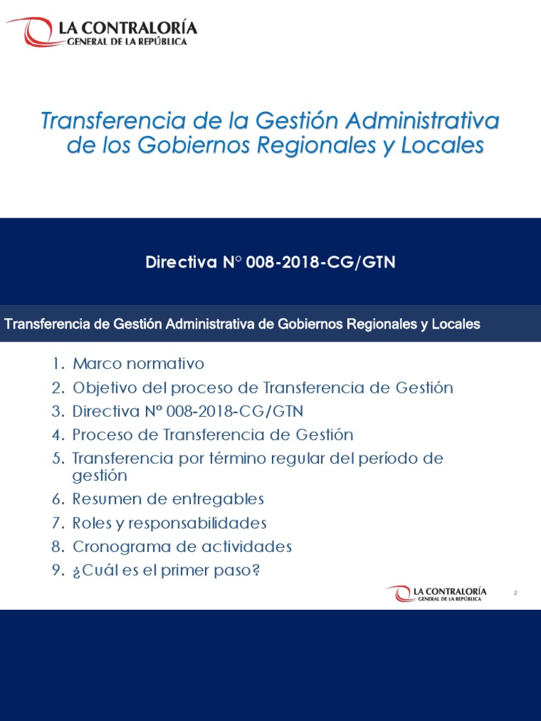 Transferencia de Gestión Administrativa | PDF | Responsabilidad ...