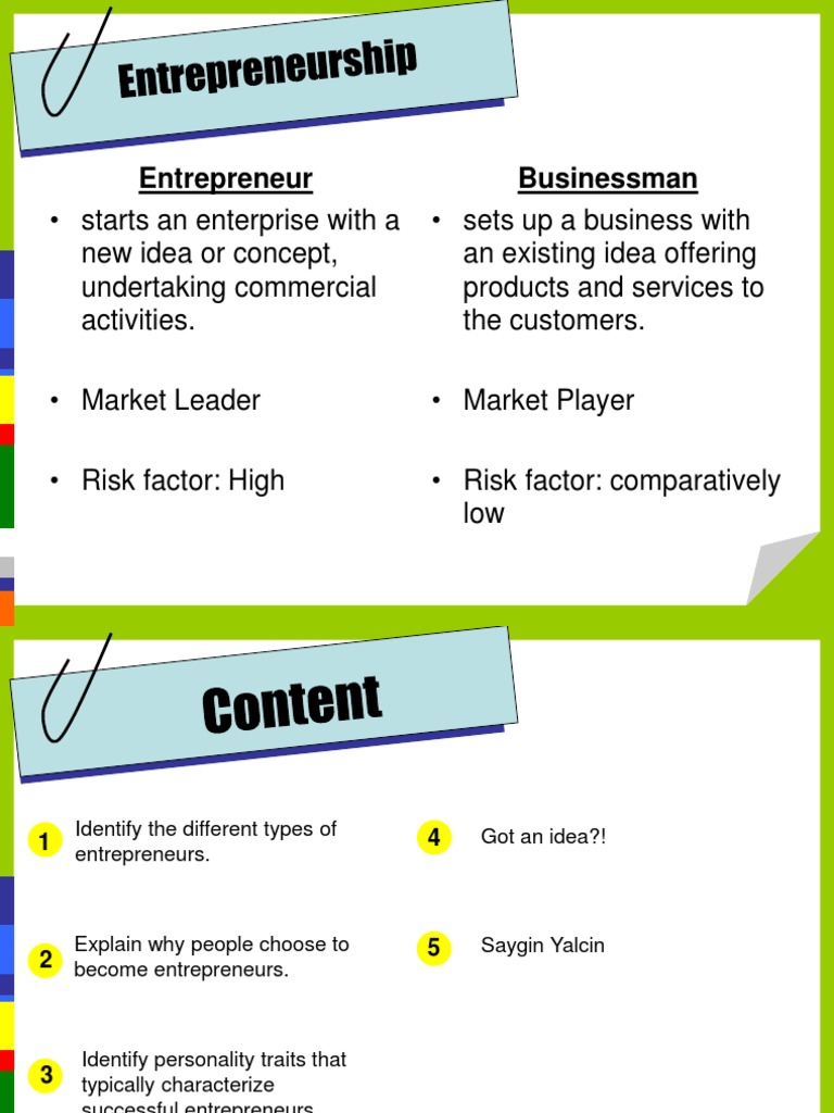 Types and Traits of Entrepreneurs | PDF | Business