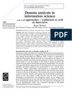 Domain Analysis in Information Science: Eleven Approaches Traditional As Well As Innovative