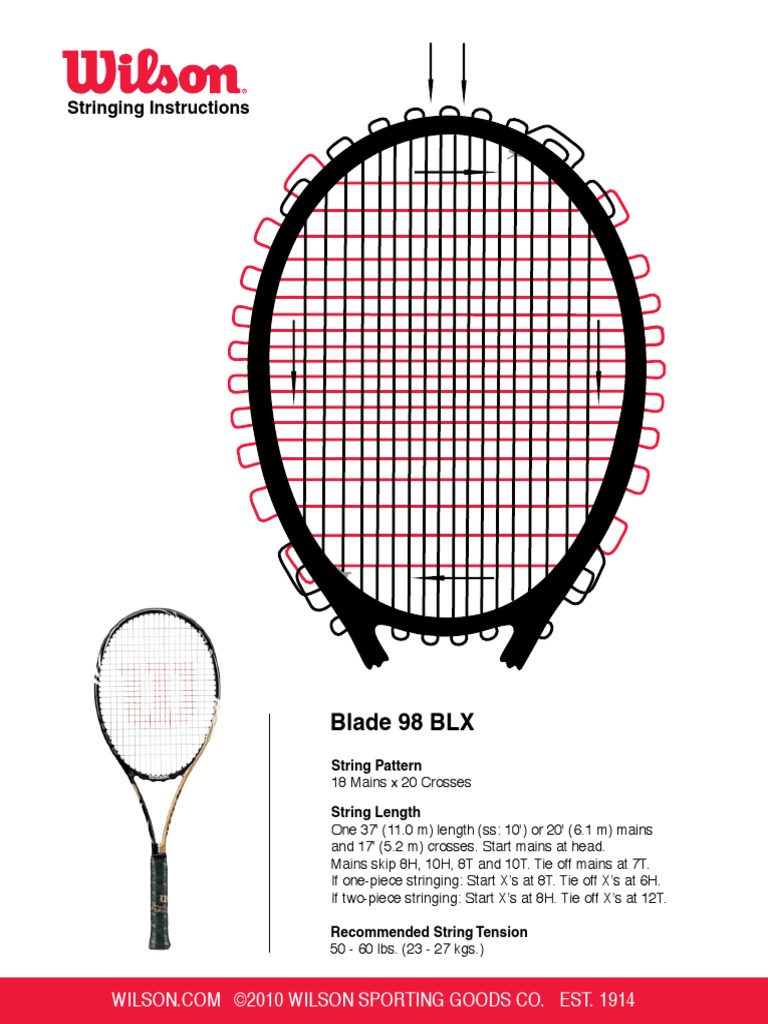 Wilson Tennis Racket Stringing Guide | PDF | Consumer Goods | Sports ...