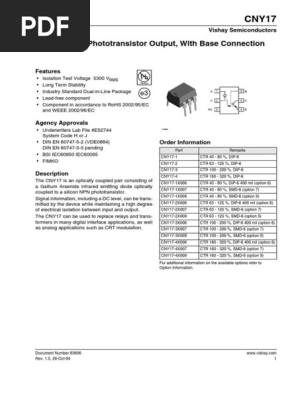 5 Stück CNY75GC Optokoppler – THT DIP6, Transistorausgang, 6 KV Isolierung, Uce 90 V, VISHAY