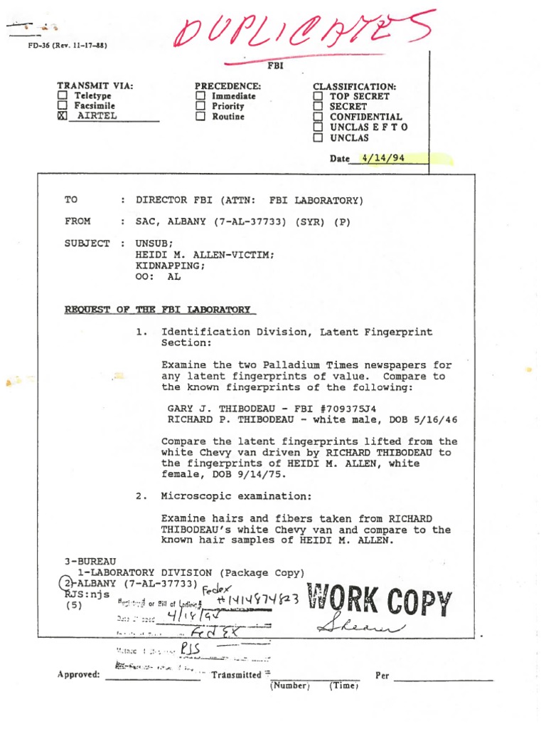 FBI Lab Report Fingerprint Analysis | PDF | Business