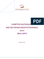 Comptes Nationaux Des Secteurs Institutionnels 2016