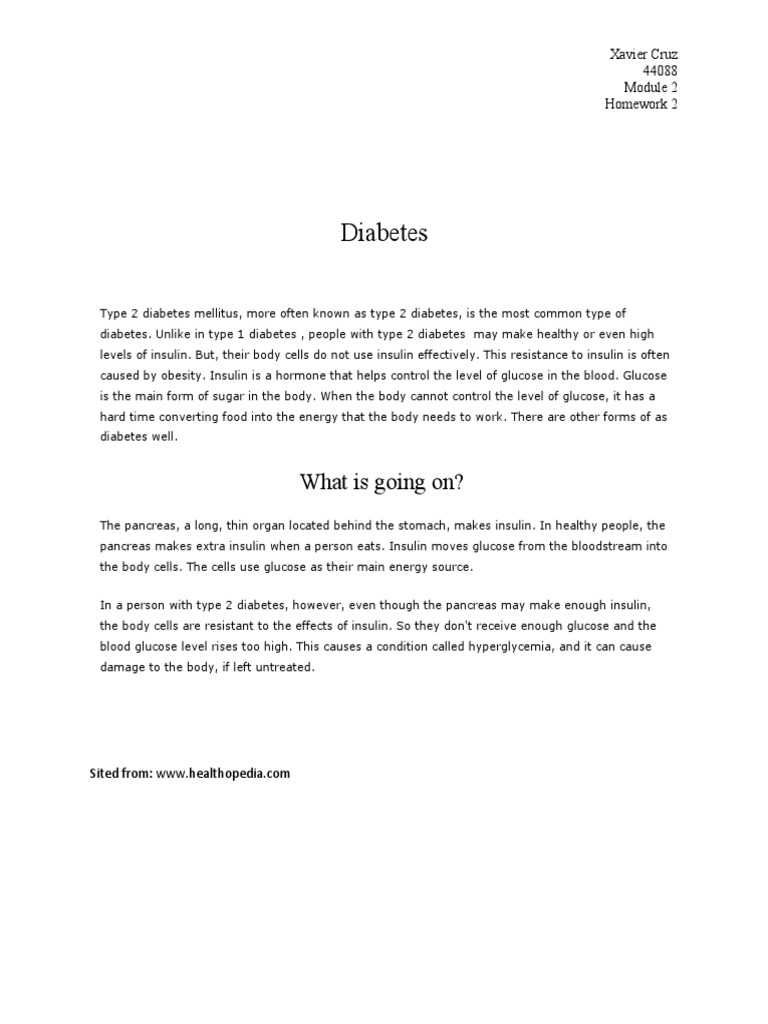 Type 2 Diabetes Mellitus | PDF