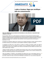 EcInm - Presidente Correa pide a Gustavo Vega que rectifique declaración en medio de comunicación