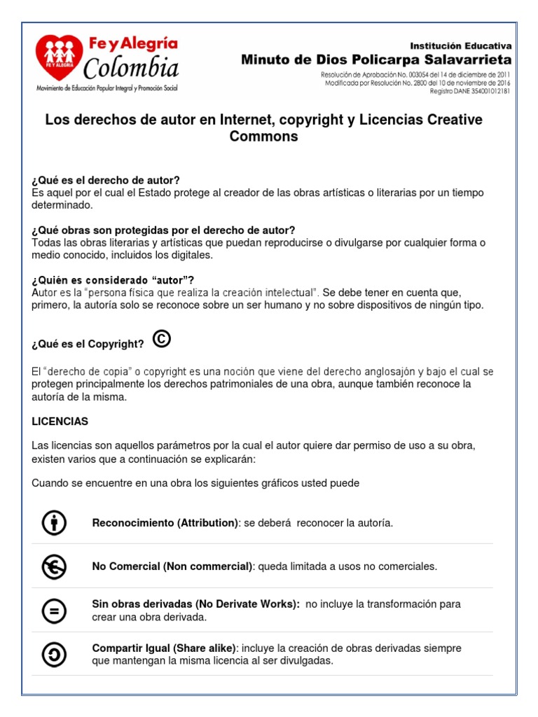 Los Derechos de Autor en Internet, Copyright y Licencias Creative ...