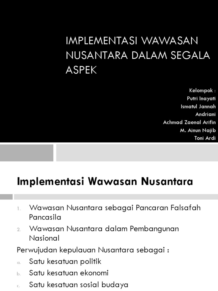 Implementasi Wawasan Nusantara Dalam Segala Aspek Pdf