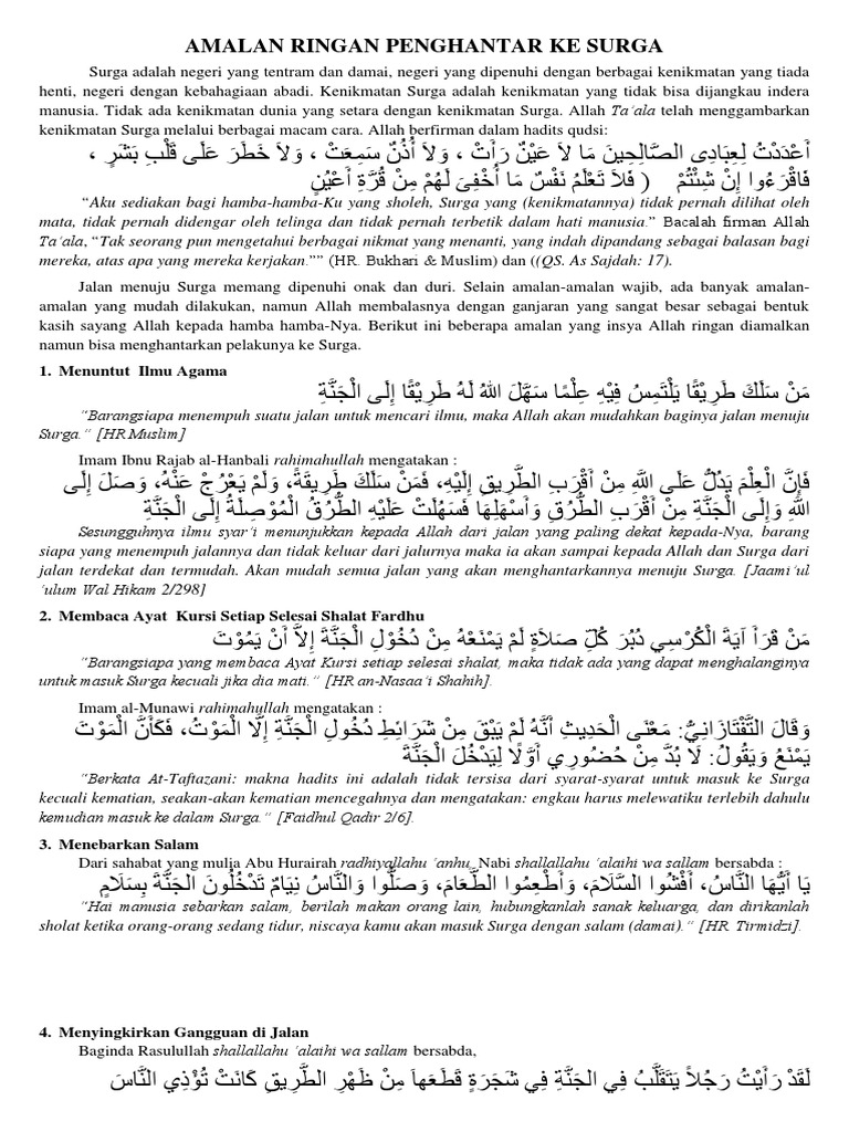Amalan Ringan Penghantar Ke Surga Pdf