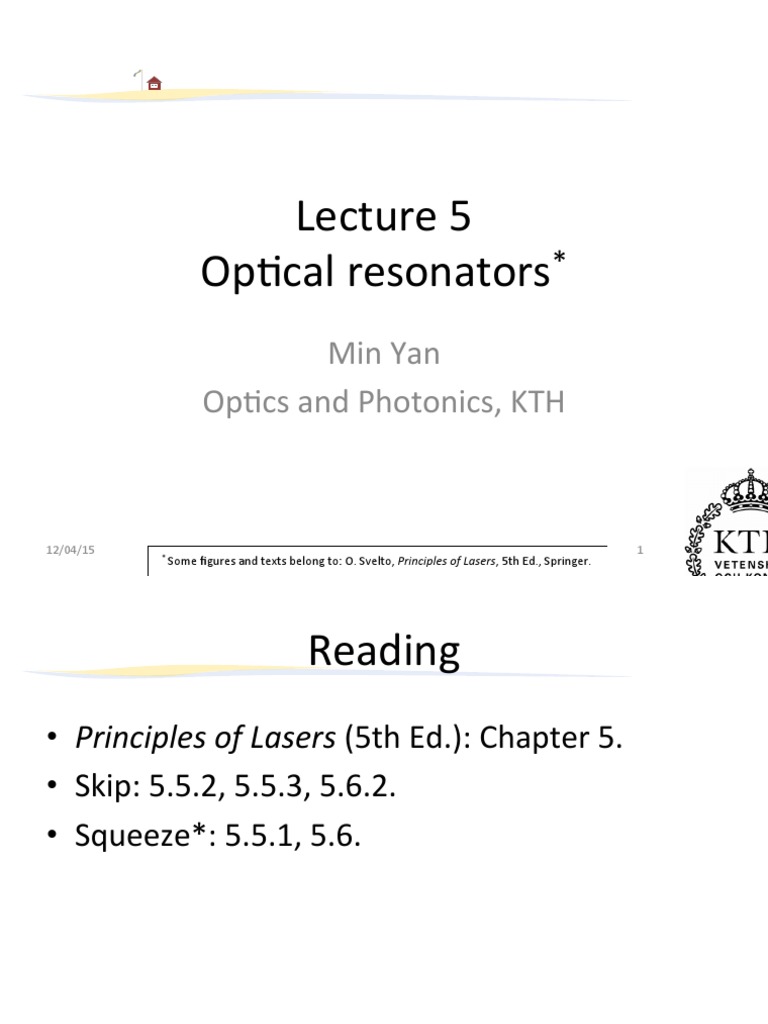 Optical Resonators in Laser Systems | PDF | Mechanics | Optics